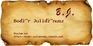 Boár Juliánusz névjegykártya